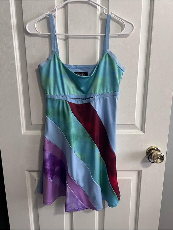 Cider Dresses & Skirts - Cider Pastel Blue & Mint Green Satin Slip Dress